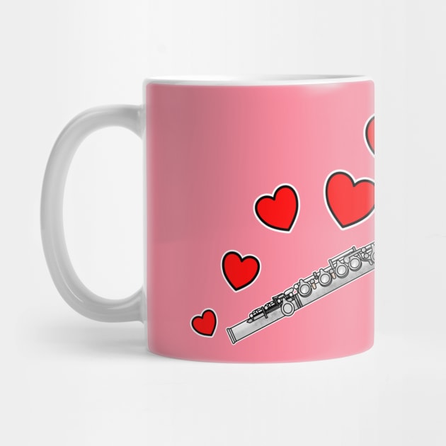 Valentines Day Flute Player Flutist Anniversary Wedding Musician by doodlerob